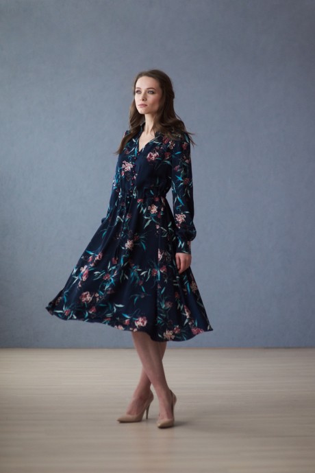 Платье Багряница 2179 синий размер 44-52 #3