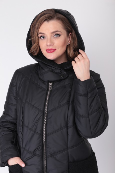 Пальто Багряница 3058 черный размер 54-60 #2