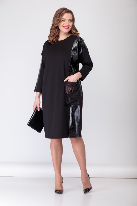 Вечернее платье Багряница 5023 черный размер 54-64 #3