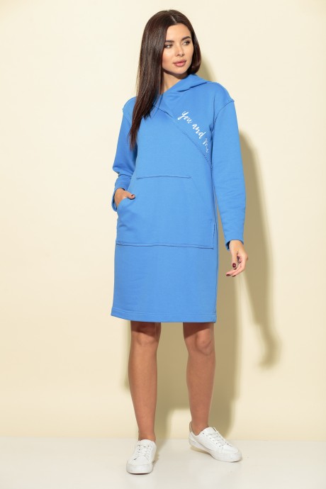 Платье Багряница 3073 голубой размер 44-58 #1