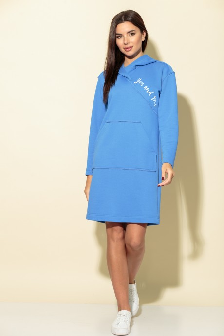 Платье Багряница 3073 голубой размер 44-58 #3