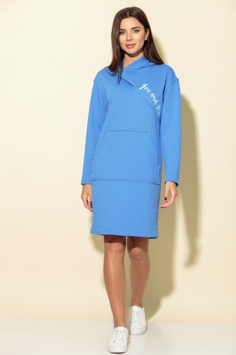 Платье Багряница 3073 голубой размер 44-58 #4