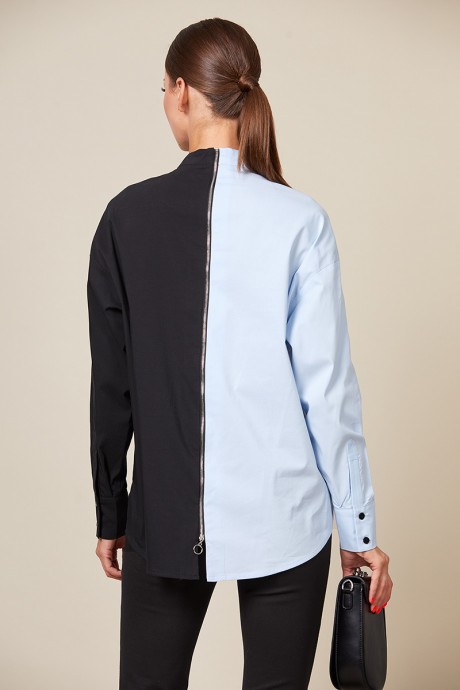 Рубашка Buter 2221 черно-голубая размер 42-52 #2