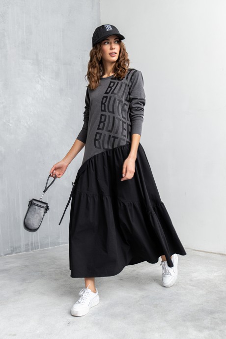 Платье Buter 2457 черный/серый размер 44-52 #1