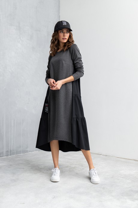 Платье Buter 2564 черный/серый размер 44-52 #1