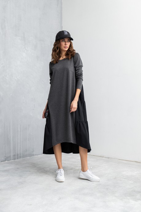 Платье Buter 2564 черный/серый размер 44-52 #2