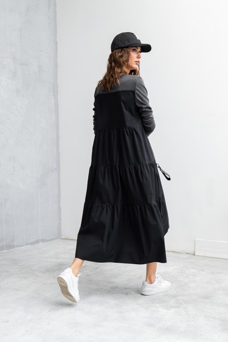 Платье Buter 2564 черный/серый размер 44-52 #5