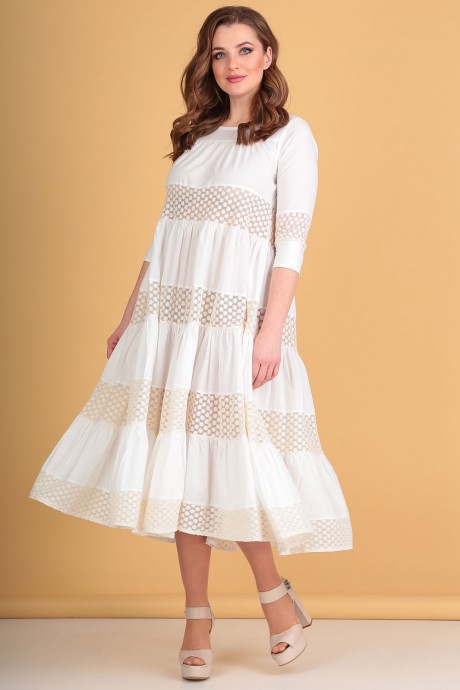 Платье FloVia 4027 белый с кремовым размер 44-48 #1