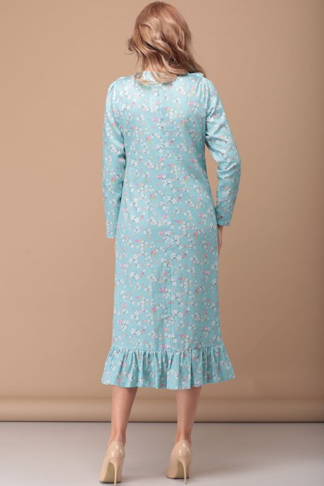 Платье FloVia 4028 бирюза в цветы размер 44-50 #4
