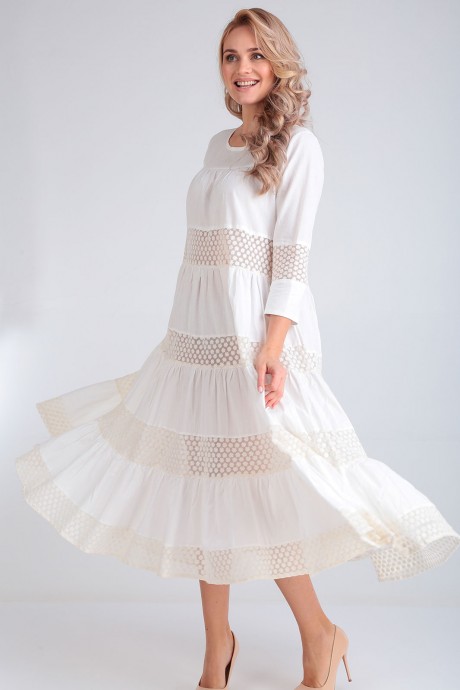 Платье FloVia 4027 белый с кремовым размер 44-48 #2