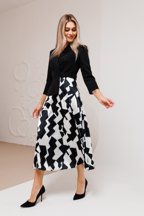 Вечернее платье AmberA Style 1034B черно-белый размер 44-60 #2