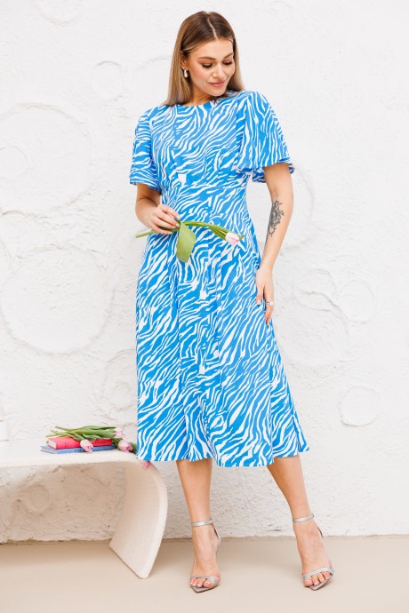Платье AmberA Style 1078 белый, голубой размер 44-60 #2