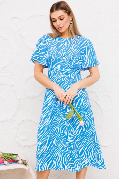 Платье AmberA Style 1078 белый, голубой размер 44-60 #3