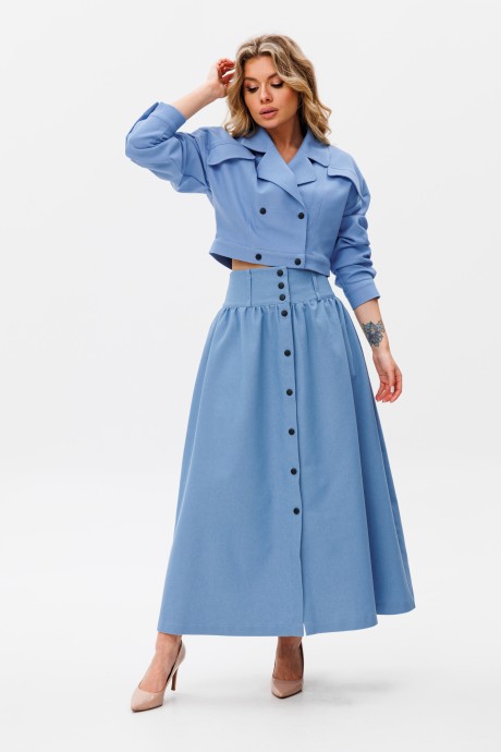 Жакет (пиджак) AmberA Style 1064 голубой размер 44-60 #2