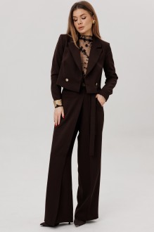 Брючный костюм AmberA Style 3020 тройка шоколад