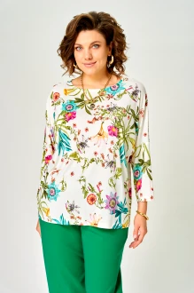 Джемпер (кофта) Bliss 9415 белый, цветы