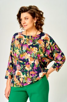 Джемпер (кофта) Bliss 9415 синий, желтый, акварель