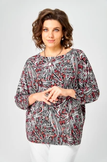 Джемпер (кофта) Bliss 9415 белый, красный, черный, цветы