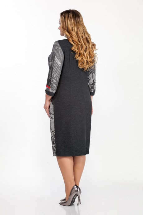 Платье Emilia Style 2031 черный/серый размер 54-60 #2