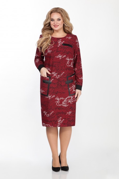Платье Emilia Style 2045 бордовый размер 54-58 #1