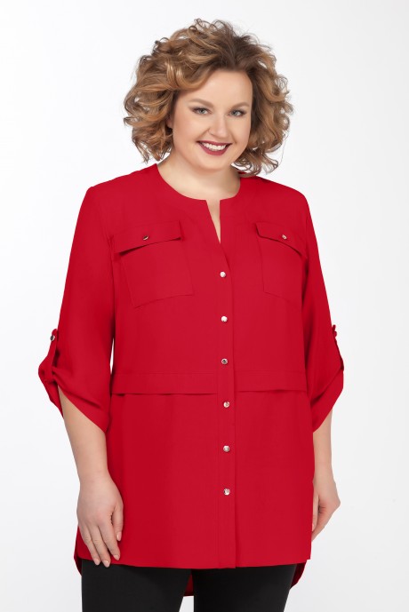Блузка Emilia Style А-400 /8 красный размер 58-62 #1