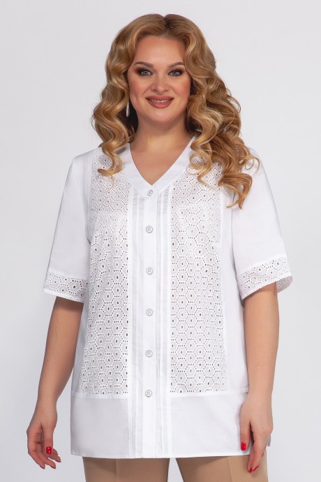 Блузка Emilia Style 2072 белый размер 56-62 #1