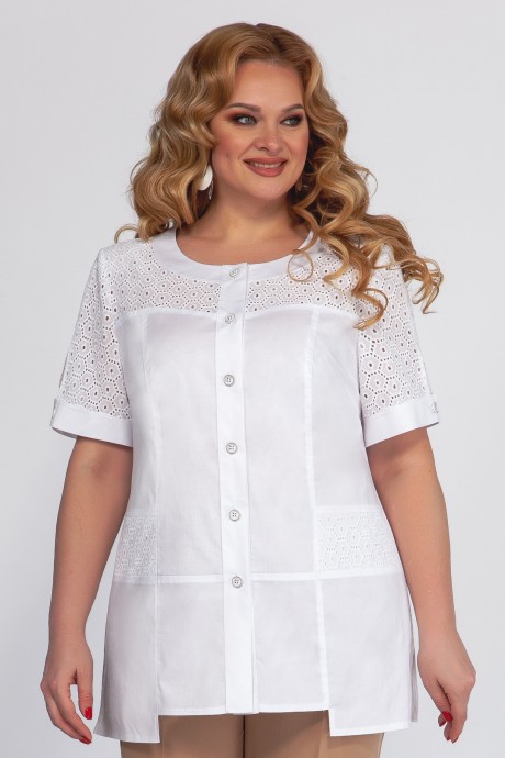 Блузка Emilia Style 2073 белый размер 56-60 #3