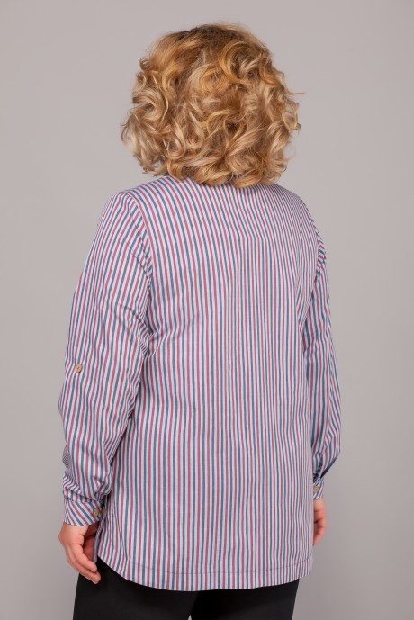 Блузка Emilia 502 /1 серая с сине красн. полосками размер 50-58 #3