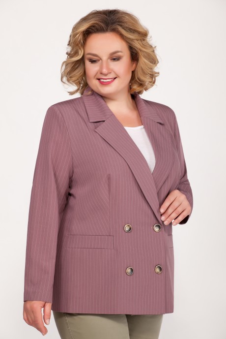 Жакет (пиджак) Emilia 504 /1 лиловый в полоску размер 50-58 #1