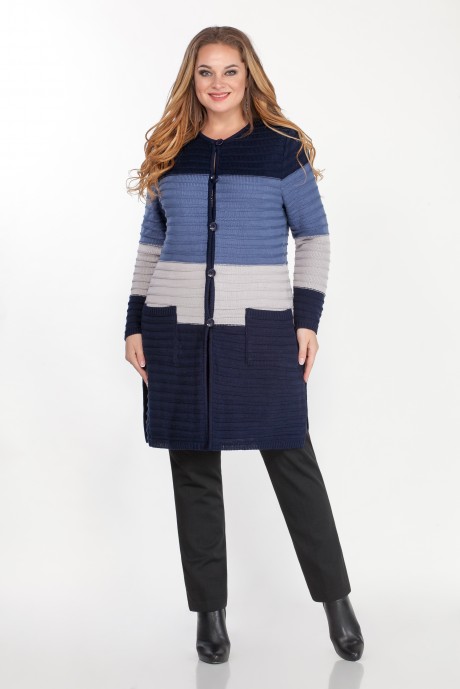 Жакет (пиджак) Emilia 469 /2 голубой-серый-т.синий размер 50-56 #2