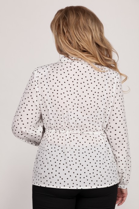 Блузка Emilia 237 /4 белая в черн. горошек размер 48-56 #3