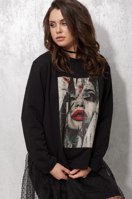 Джемпер (кофта) MG Wear 2223 черный размер 42-52 #1