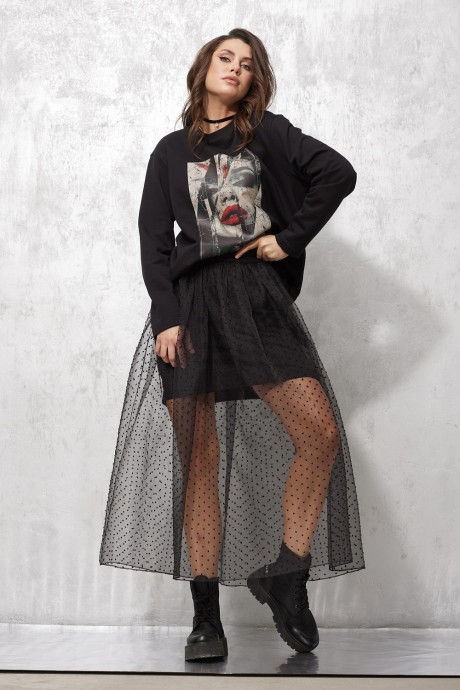 Джемпер (кофта) MG Wear 2223 черный размер 42-52 #4