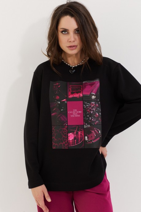 Джемпер (кофта) MG Wear 2225 черный размер 42-52 #1