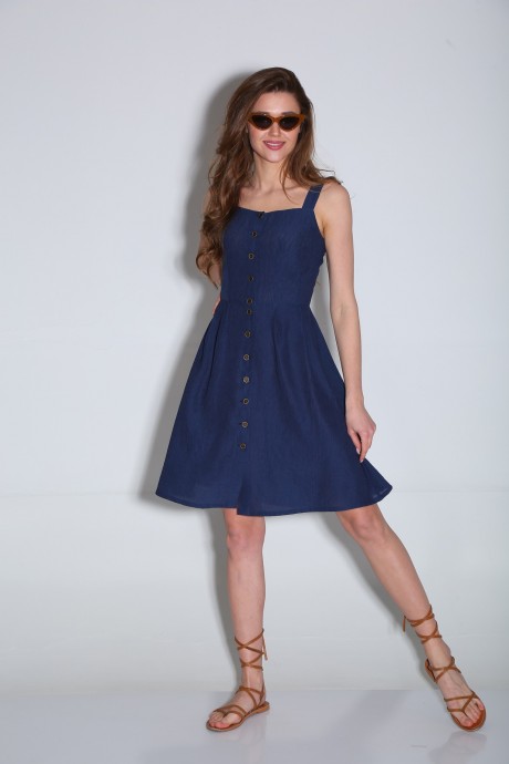 Платье YOUR SIZE 2082 /164 синий размер 42-46 #1