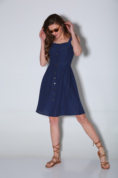Платье YOUR SIZE 2082 /170 синий размер 42-46 #1