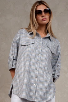 Рубашка ERIKA STYLE 1538 белый, голубой
