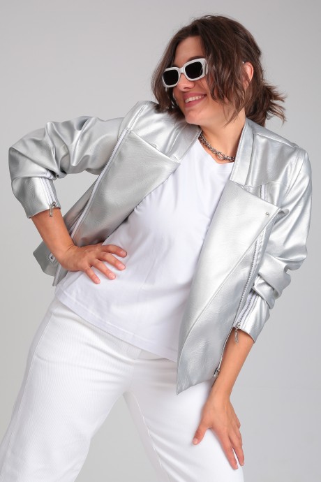 Жакет (пиджак) GRATTO 7113 серебро размер 50-60 #3