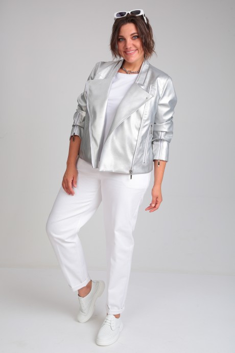 Жакет (пиджак) GRATTO 7113 серебро размер 50-60 #4