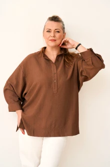 Рубашка GRATTO 4469 кофейная