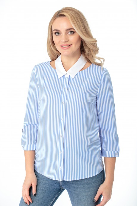 Блузка MODEMA 387 голубая полоска размер 42-52 #1