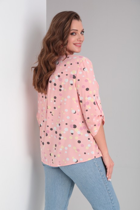 Блузка MODEMA 467/10 горохи на розовом размер 50-58 #6
