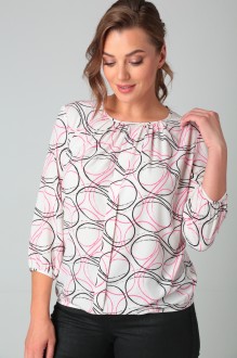 Блузка MODEMA 192/7 черно-розовые круги #1