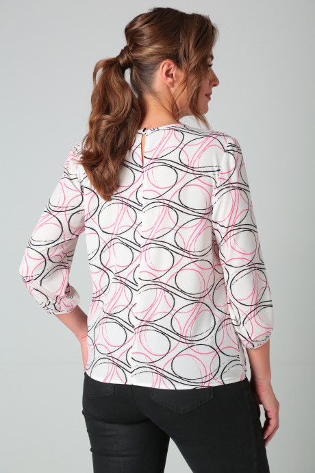 Блузка MODEMA 192/7 черно-розовые круги размер 50-58 #4