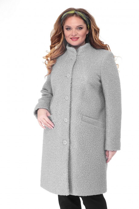 Пальто БелЭльСтиль 786 светло-серый размер 56-60 #1