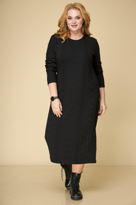 Платье БелЭльСтиль 856 черный размер 44-60 #4