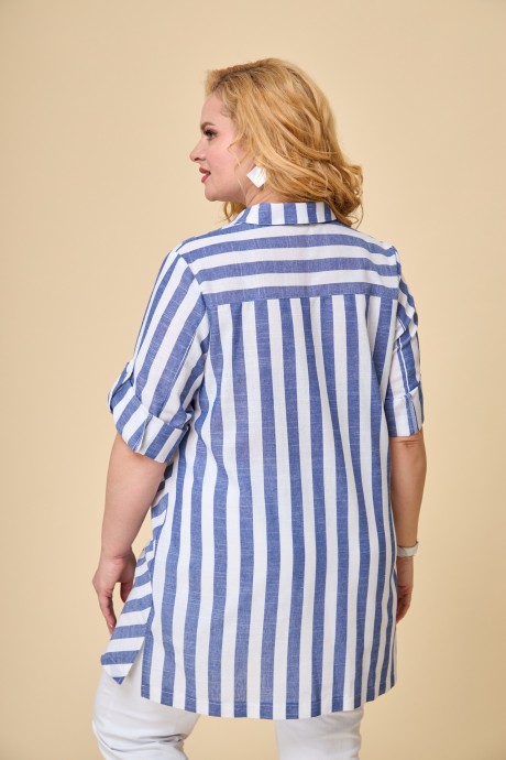 Рубашка БелЭльСтиль 261 синяя полоска размер 50-60 #4