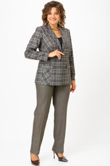 Костюм/комплект БелЭльСтиль 412+609 клетка коричневая #1