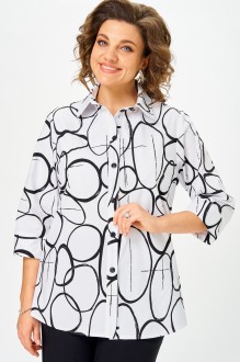 Блузка БелЭльСтиль 877 бело-черный