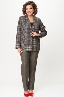 Костюм/комплект БелЭльСтиль 412+609 клетка красно-коричневая